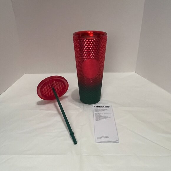 Walt Disney World Starbucks Studded Tumbler Christmas Edition Red Green - Picture 8 of 8